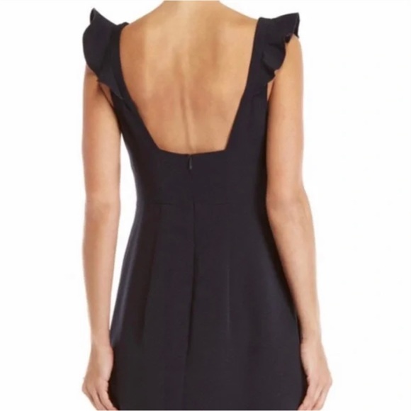 Club Monaco Women's  Blue Navy  Ruffled Sleeveless Lined Stretch Sz 4 - Picture 2 of 16